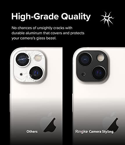עיצוב מצלמת רינגקה [מסגרת אלומיניום מסוגננת] תואם למגן עדשות מצלמה לאייפון 14 ולמגן עדשות מצלמה לאייפון 14